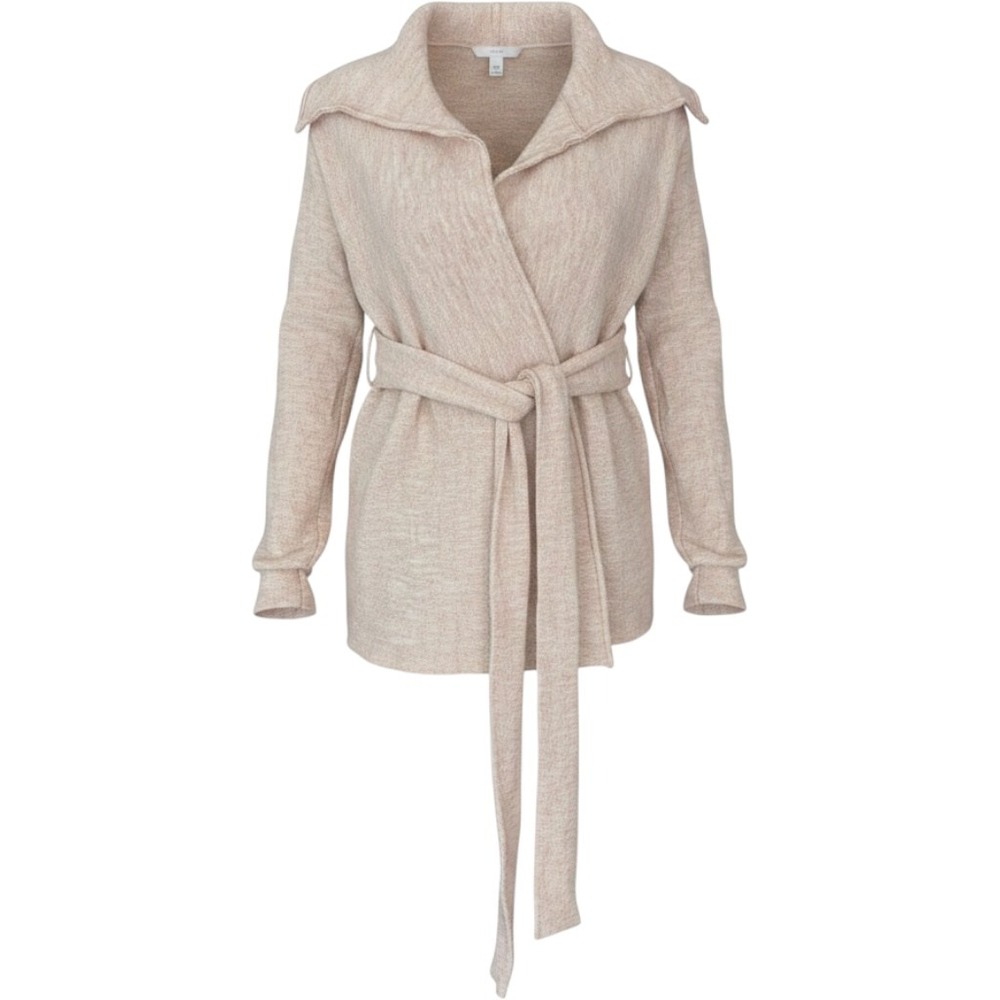 Anthropologie Guinevere Wool Blend Cardigan Sweater Large Belted Shawl Collar